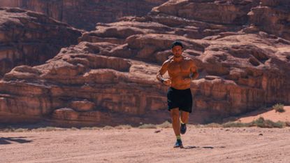 Spencer Matthews running topless in the desert