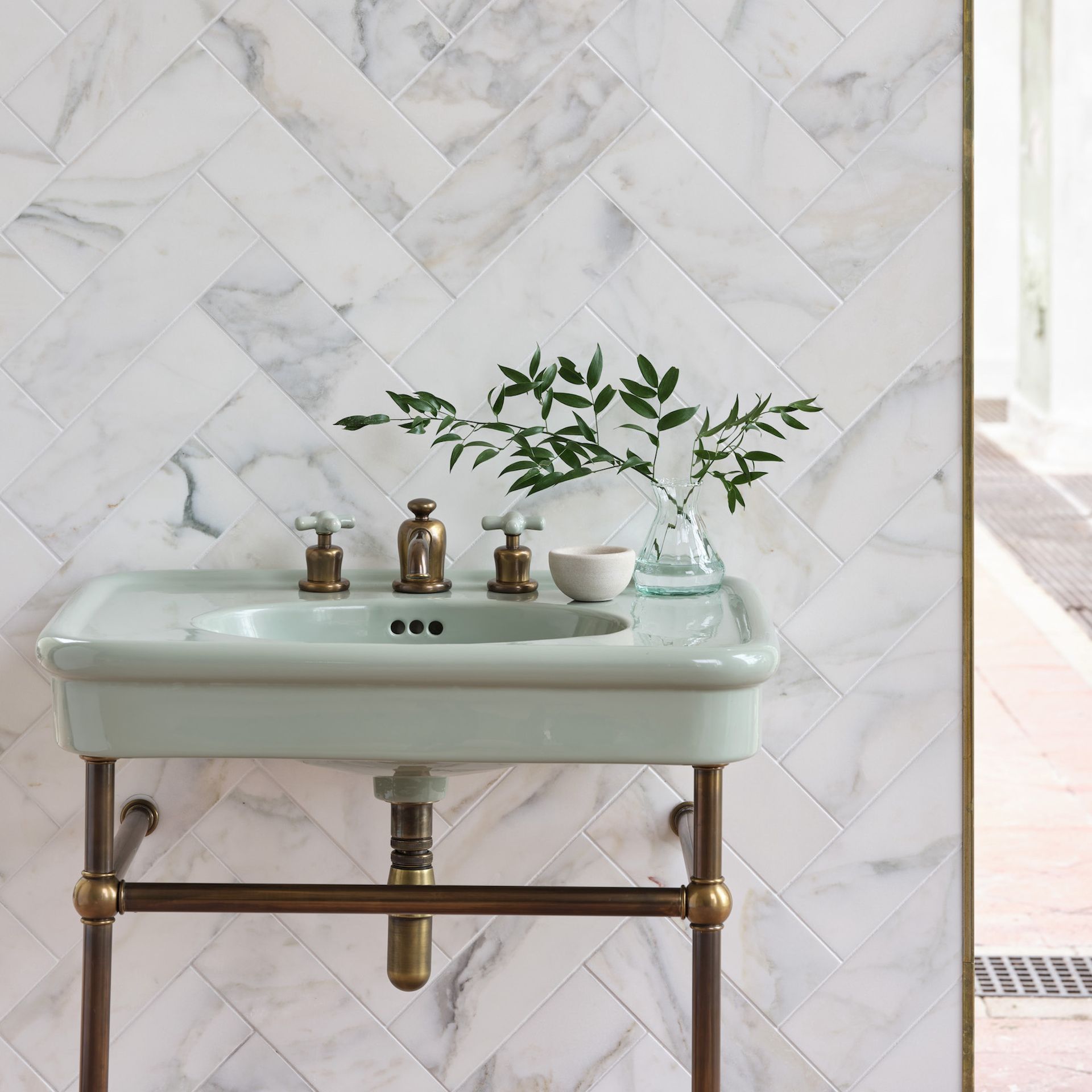 mint green bathroom basin