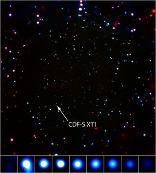 NASA's Chandra X-ray Observatory detected a mysterious flash in a distant region of the sky known as the Chandra Deep Field South.