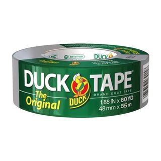 The Original Duck Brand Duct Tape, 1-Pack 1.88 Inch X 60 Yard, Silver against white background