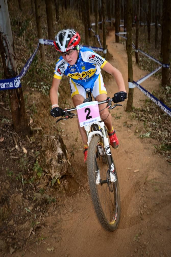 Yana Belomoyna of Ukraine finished third in the under 23 women's cross country