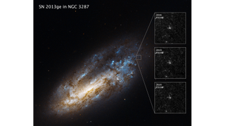 Hubble observations show that the supernova SN 2013ge has faded over time, suggesting the steady source of ultraviolet light emanates from its binary companion star.
