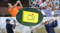 Four PGA Tour golfers and a Masters flag