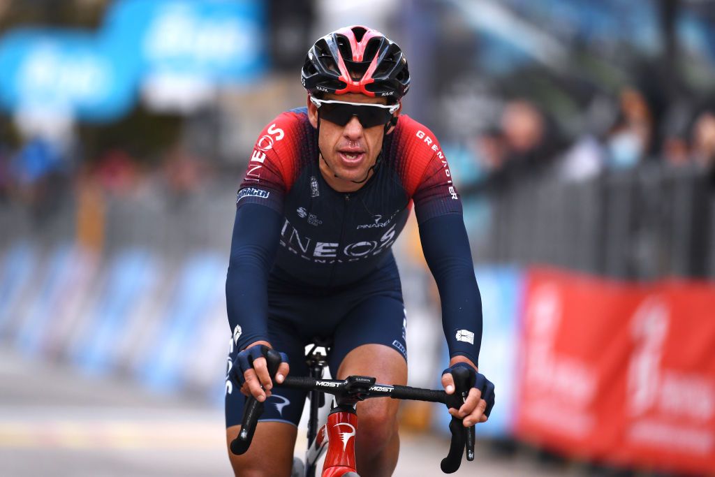 CARPEGNA ITALY MARCH 12 Richie Porte of Australia and Team INEOS Grenadiers crosses the finish line during the 57th TirrenoAdriatico 2022 Stage 6 a 215km stage from Apecchio to Carpegna 746m TirrenoAdriatico WorldTour on March 12 2022 in Carpegna Italy Photo by Tim de WaeleGetty Images