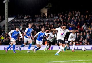 Aleksandar Mitrovic scores in Fulham's 2-1 win over Peterborough