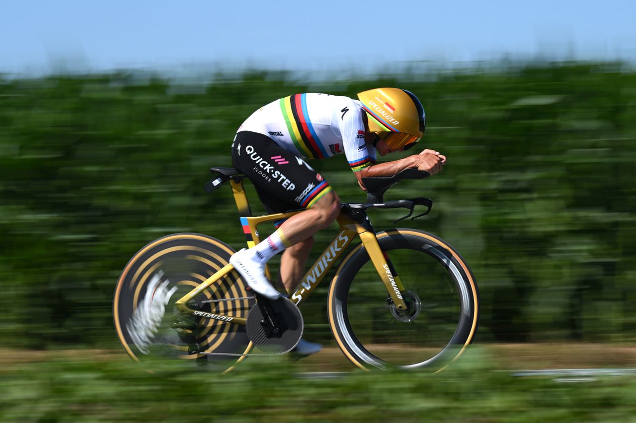 Remco Evenepoel time trials at the Tour de France