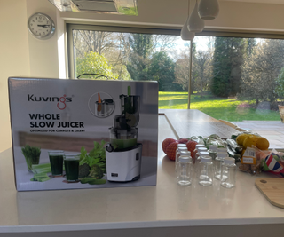 Kuvings Auto10 Hands-Free Juicer in the test kitchen