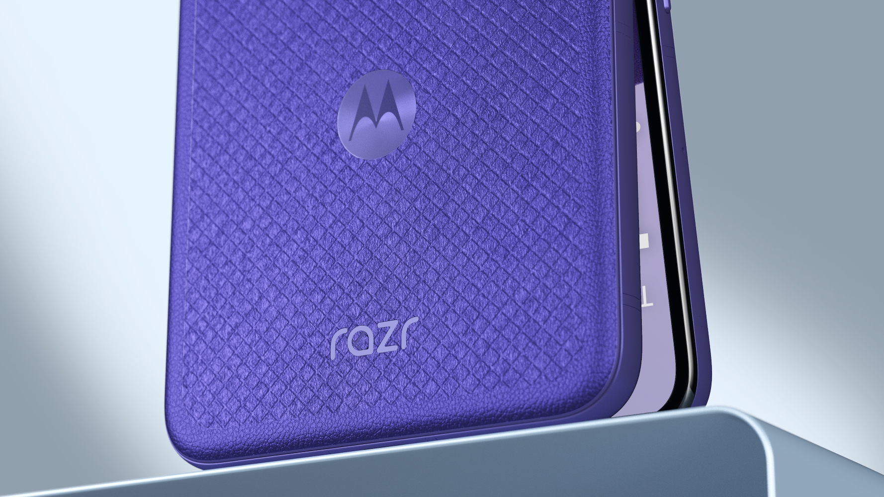 Motorola Razr Ultra 2026 rear panel Alcantara material