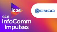 The SCN InfoComm 2026 Impulse banner with ENCO logo.