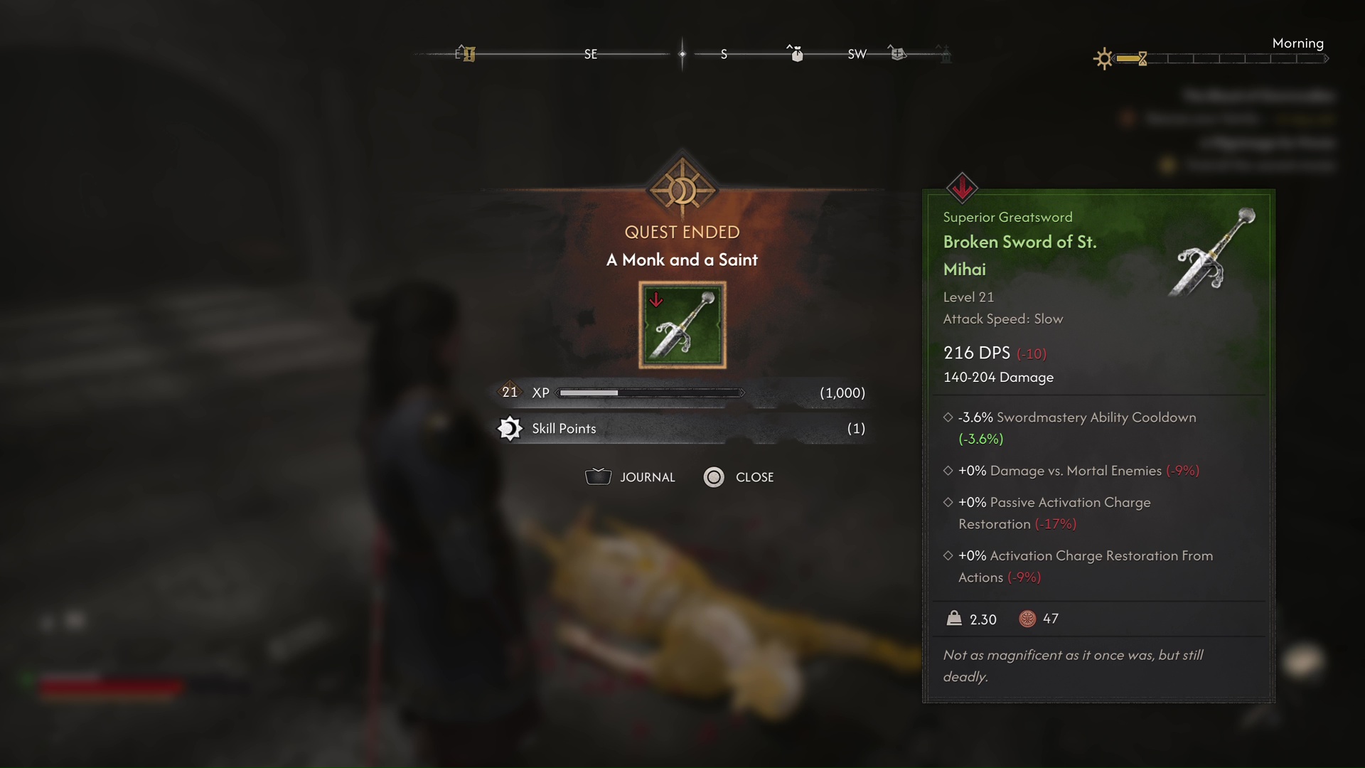 The Broken Sword of St. Mihai in The Blood of Dawnwalker requires three sword shards to make whole
