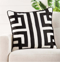 Ordella White &amp; Black Geometric Throw Pillow for $104, at Burke Decor