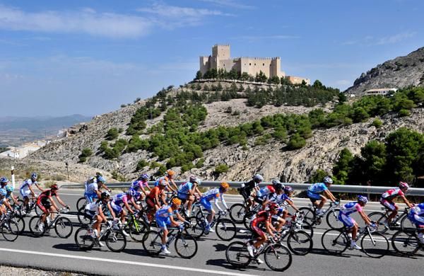 The peloton en route from Guadix to Lorca in stage five.