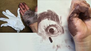 Charcoal drawing: image demonstrating why you should use a glove