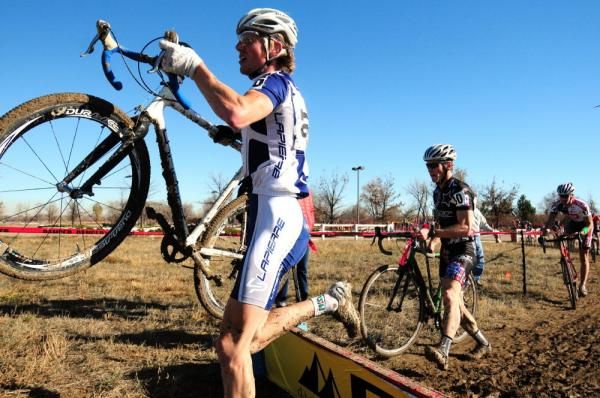 Riders line up to take on the barriers