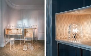 St Louis launched glassware by Noé Duchaufour-Lawrance. Two images of various glassware.