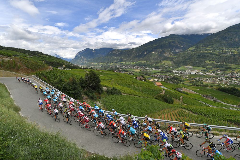 Scenery along the route of stage 5 at Tour de Suisse