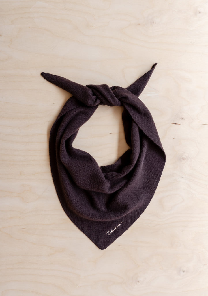 Merino Wool Triangle Scarf in Brown