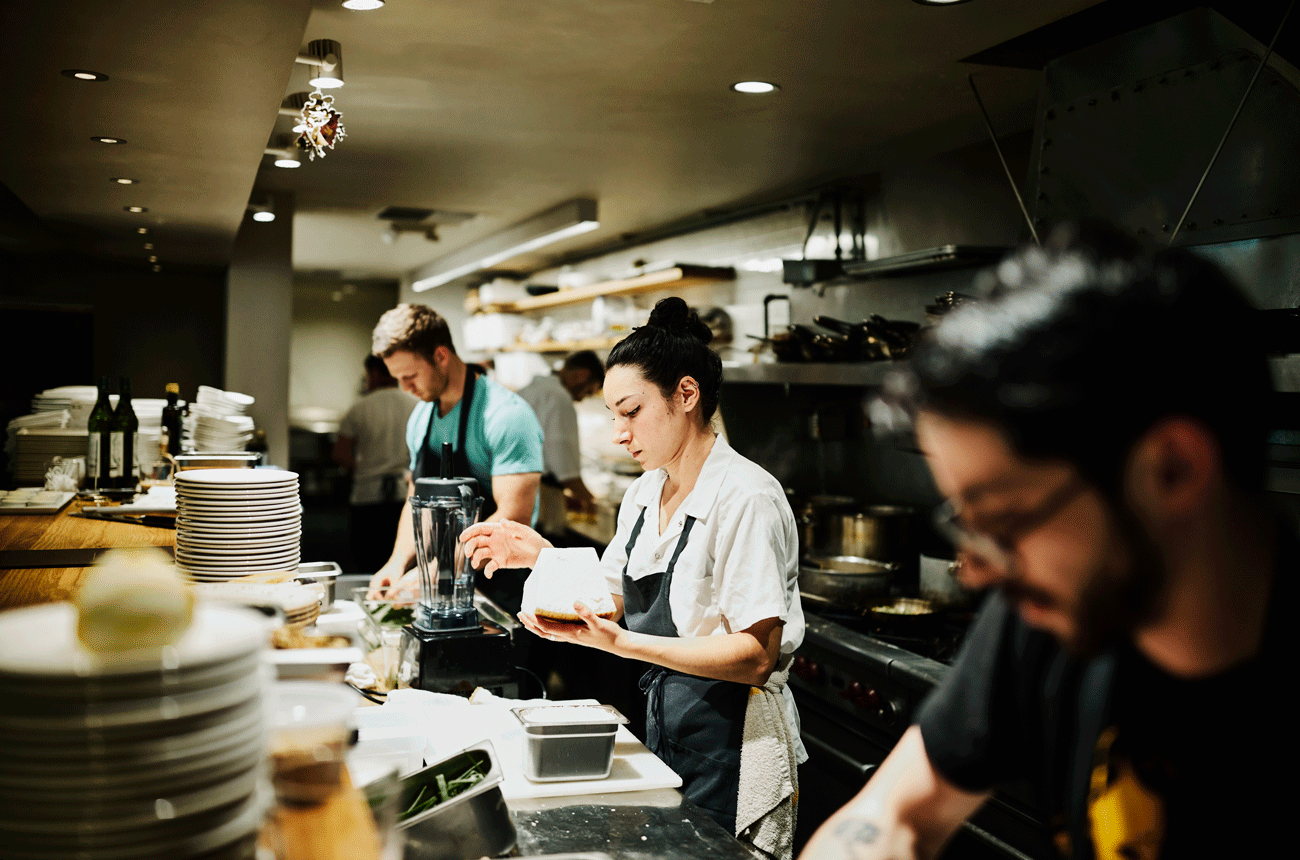 Image of kitchen staff working.