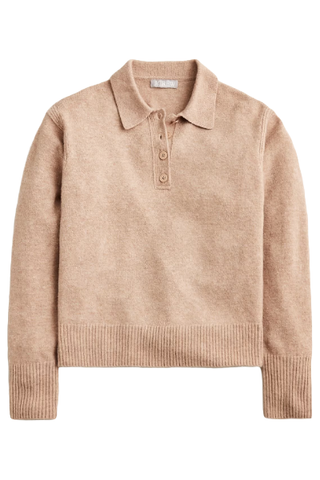 Long-Sleeve Sweater-Polo in Supersoft Yarn