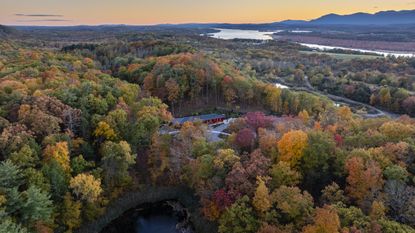 Frederic Church Center for Art and Landscape within the olana leafy landscape in autumnal colours