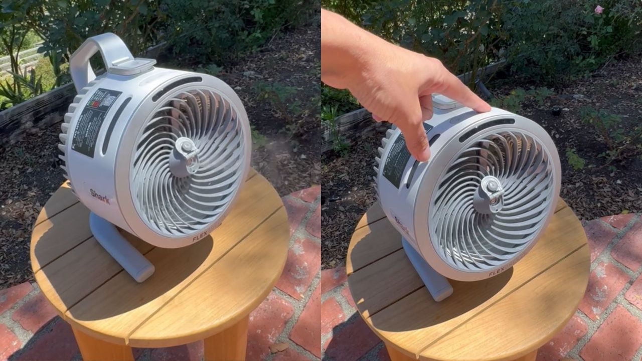 Shark FlexBreeze HydroGo Misting Fan FA050UK misting in the garden