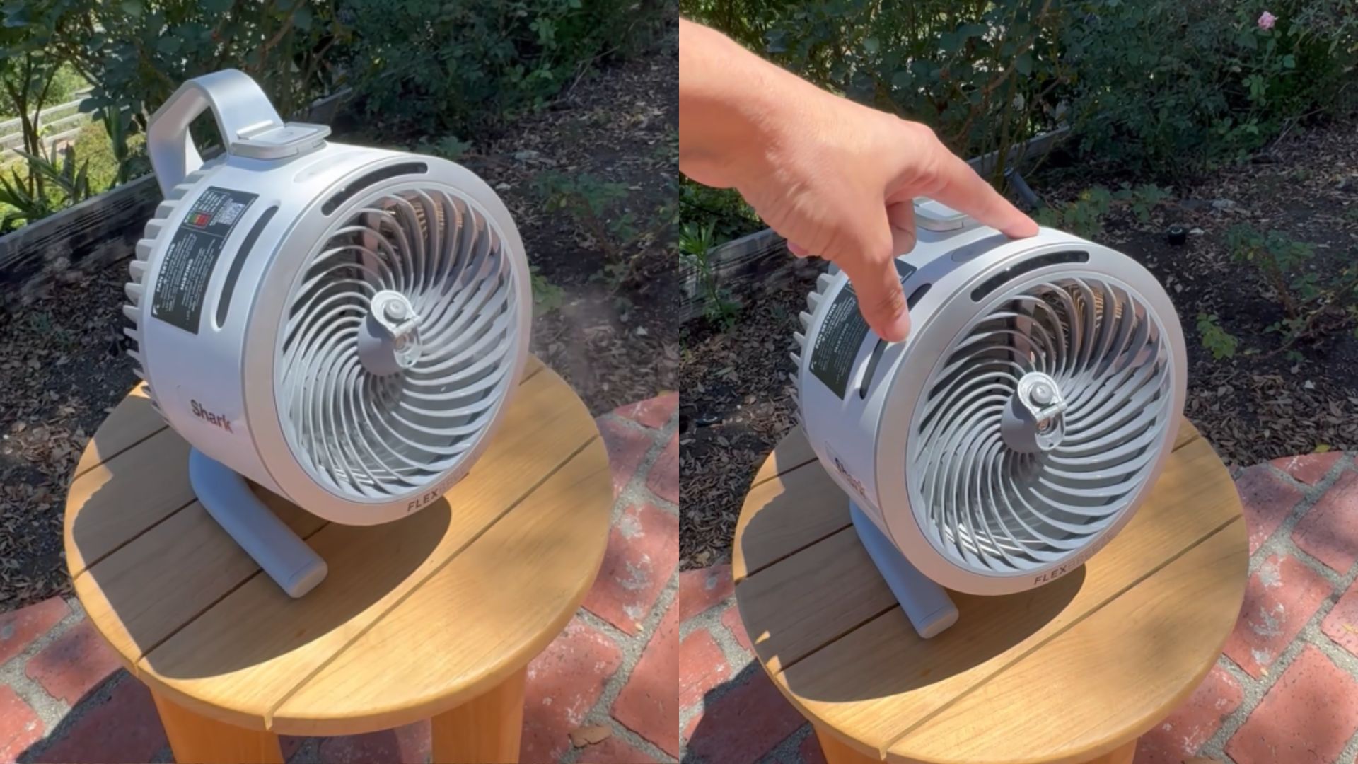 Shark FlexBreeze HydroGo Misting Fan FA050UK misting in the garden