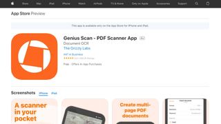 Genius Scan in the Apple App Store