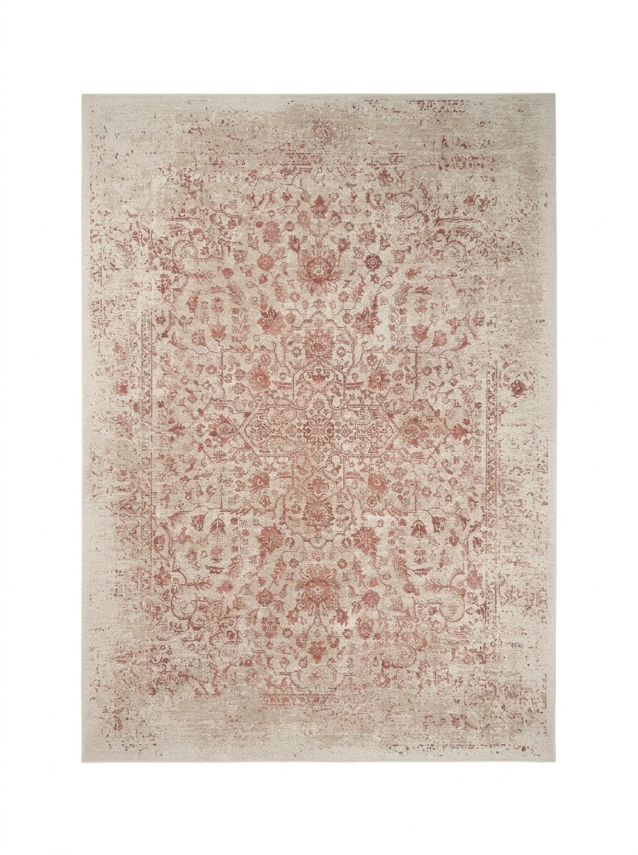 John Lewis, John Lewis Antigua Floral Medallion Rug, Red