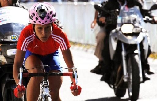 Arlenis Sierra Ca&ntilde;adilla (Cuba) soloed to the win in the women's road race