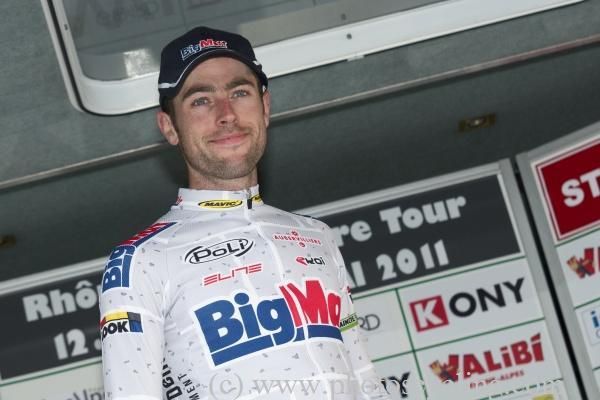 Stage winner Sylvain Georges (Big Mat - Auber 93) on the podium.