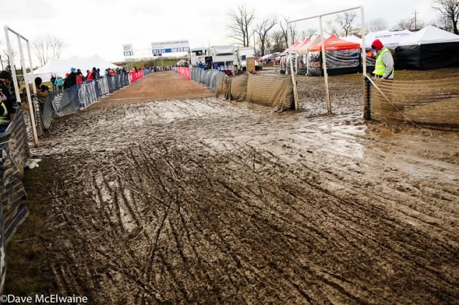 The starting stretch was on pavement but deep mud followed