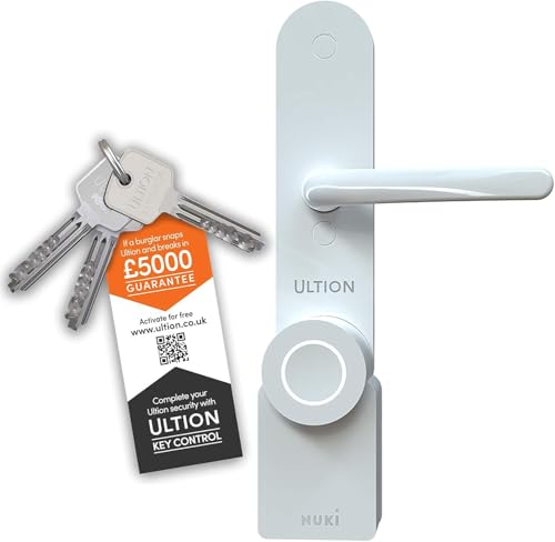 Ultion Nuki Smart Lock Go | New for 2025 | for Pvc & Composite Doors Under 55mm Thick | 3-Star Plus Security | Alexa/google/apple Compatible Using Matter | Auto Lock/unlock & Flexible Access | White
