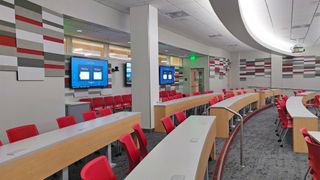 A classroom at Utah Tech donned with Extron equipment.
