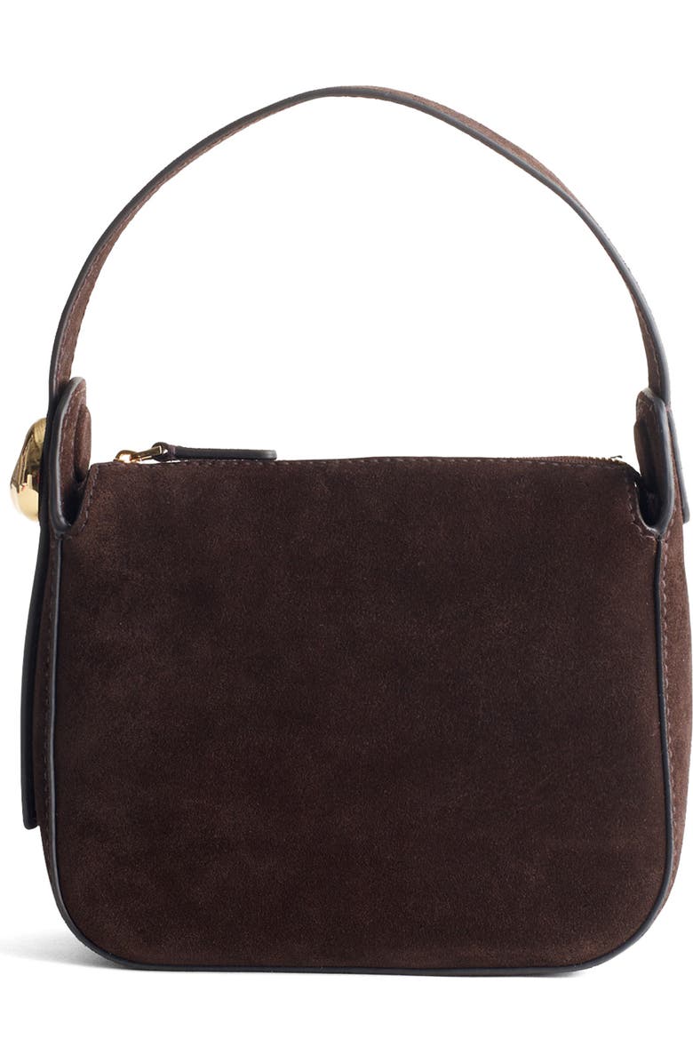 The Sculpted Metal Wristlet Suede Handbag