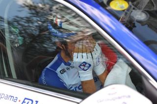 Thibaut Pinot (Groupama-FDJ) in tears after abandoning the Tour de France