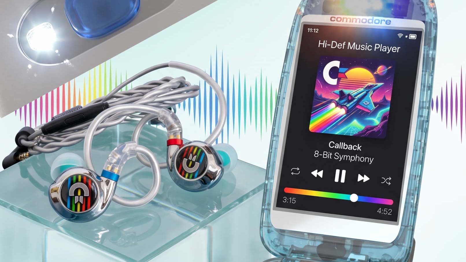 The Commodore Callback retro-themed flip phone.