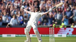 Ben Stokes of England celebrates ahead of taking on Australia in The Ashes 2023