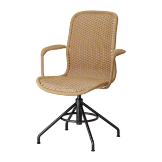 A rattan-inspired home office swivel chair