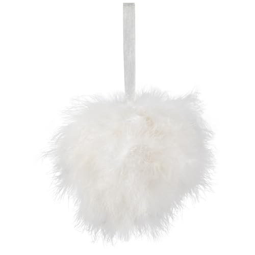 Wispy Feather Christmas Ball Ornament - 6&quot; - White