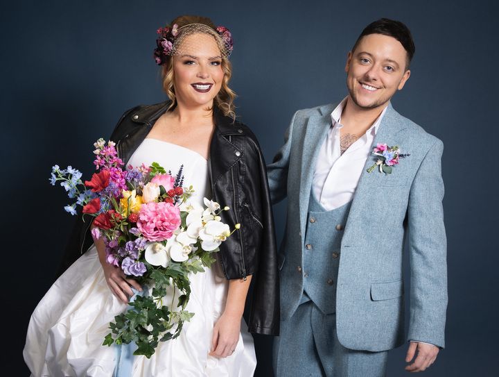 Amy and Matty on their wedding day in Emmerdale 