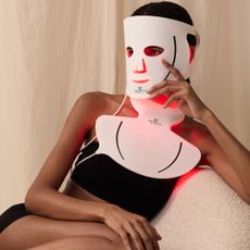 woman wearing project e led face mask