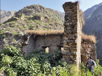 Gandhao Fort, located in the mountains of Pakistan