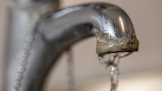 Limescale on end of faucet