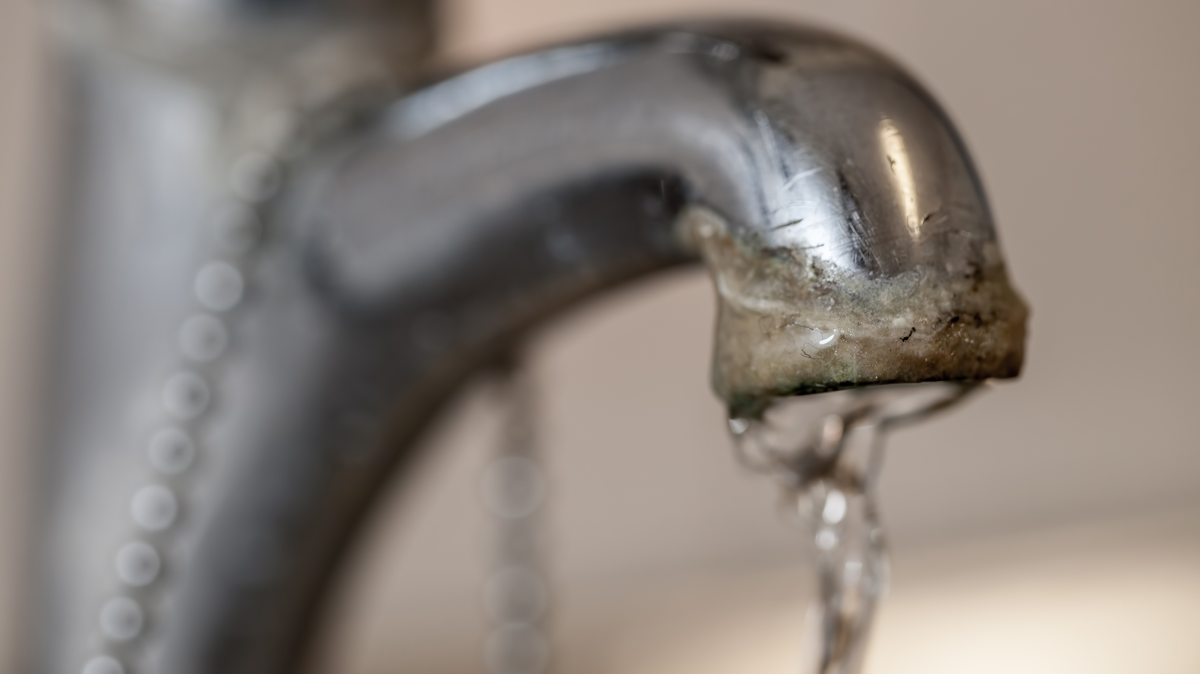 Limescale on end of faucet