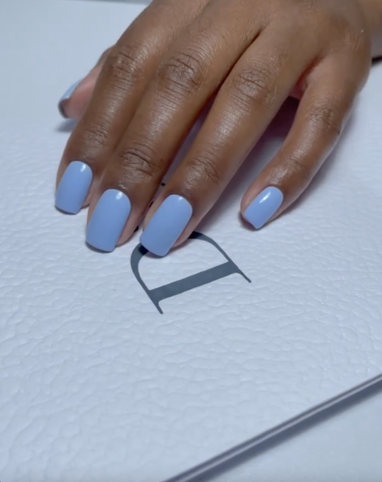 powder blue square nails