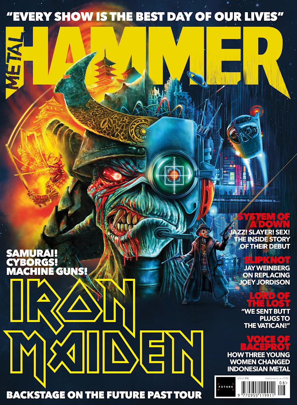 Iron Maiden mascot Eddie The Head on the cover of Metal Hammer in 2023