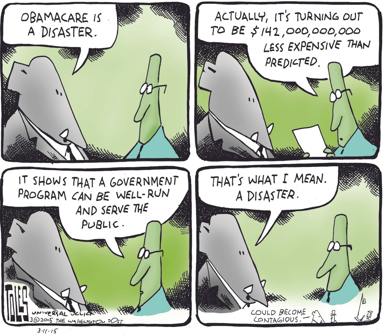 Political cartoon U.S. ObamaCare GOP