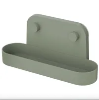 IKEA ÖBONÄS Wall shelf with suction cup, gray-beige, 11 "