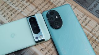 The Honor 200 Pro next to the Google Pixel 8 Pro