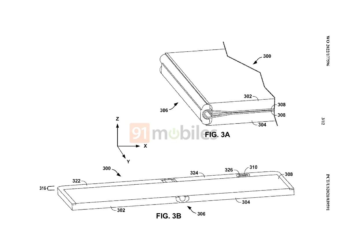 Alleged patents for a foldable Google device